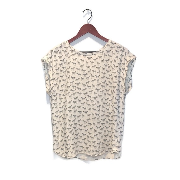 H&M Tops - H&M cap sleeve blouse with zebra print, 8/ Medium